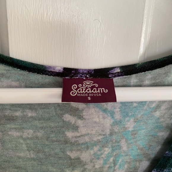 Salaam faux wrap front dress tie dye print - Picture 3 of 4